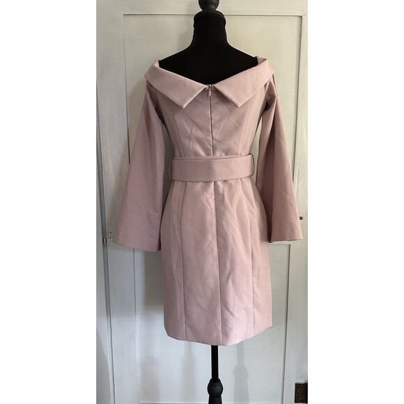 Elliatt Pink Off Shoulder Belted Trench Coat Style Dress w/wire Bodice Size S - Picture 6 of 9